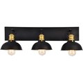 Elegant Lighting Elegant Lighting LD8004W27BK 8.3 x 27 in. Anders 3 Light Black & Brass Wall Sconce LD8004W27BK